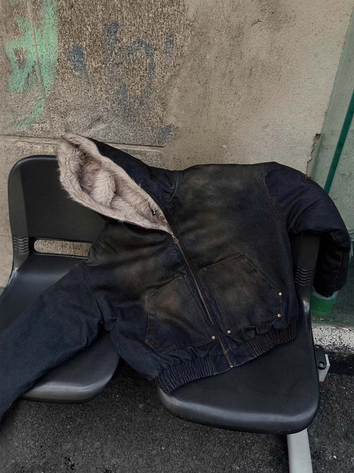 Frosted Relic Fur-Lined Denim Jacket