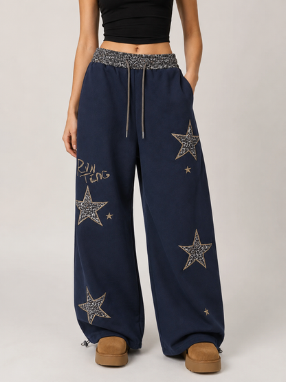 Amalfi® Leopard Star Barrel Sweatpants