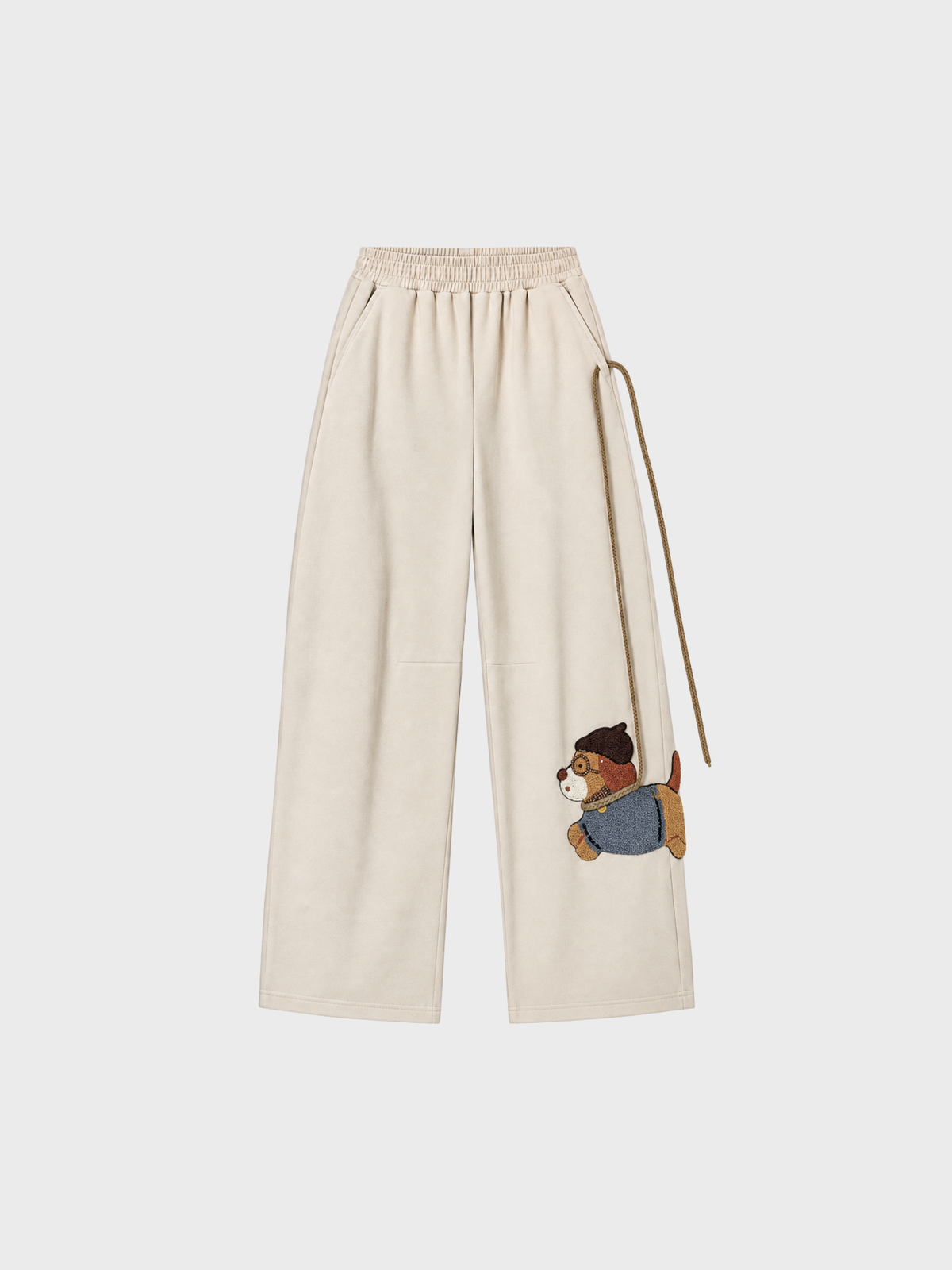 Amalfi® Embroidered Leashed Pup Wide-Leg Pants