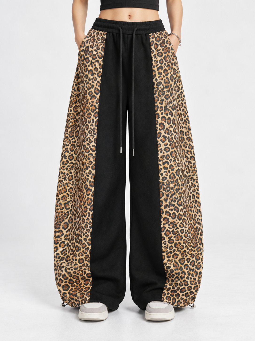 Amalfi® Leopard Panel Barrel Sweatpants