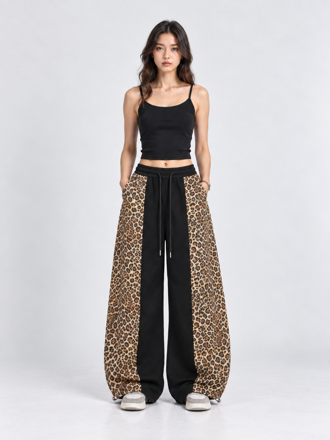 Amalfi® Leopard Panel Barrel Sweatpants