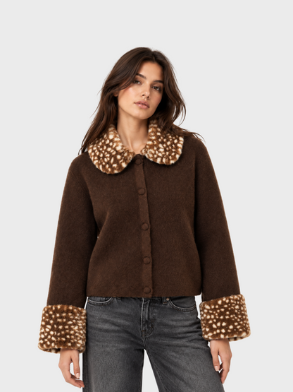 Amalfi® Fawn Faux Fur Cardigan