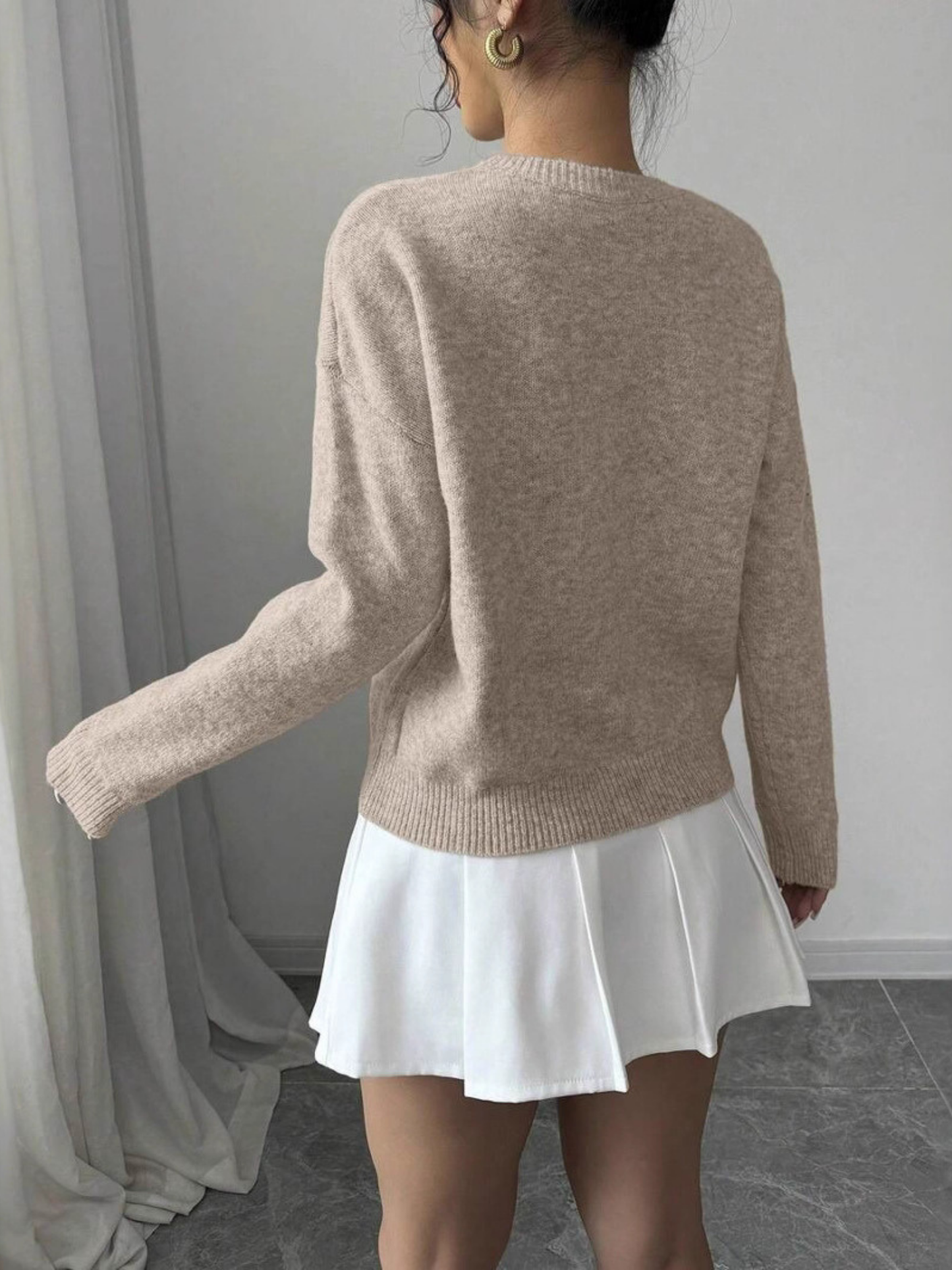 Petal Emboss Knit Sweater