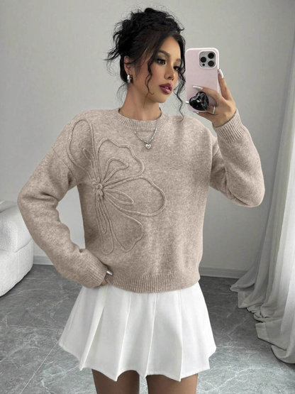 Petal Emboss Knit Sweater