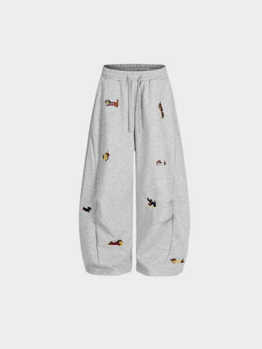 Amalfi® Embroidered Pup Barrel Sweatpants