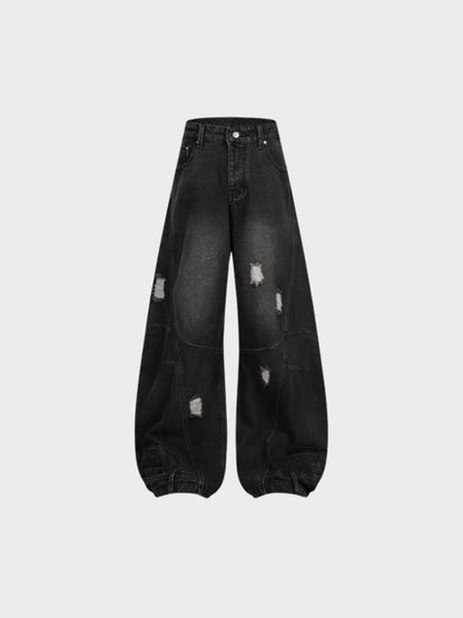 Deconstructed Revival Barrel Jeans
