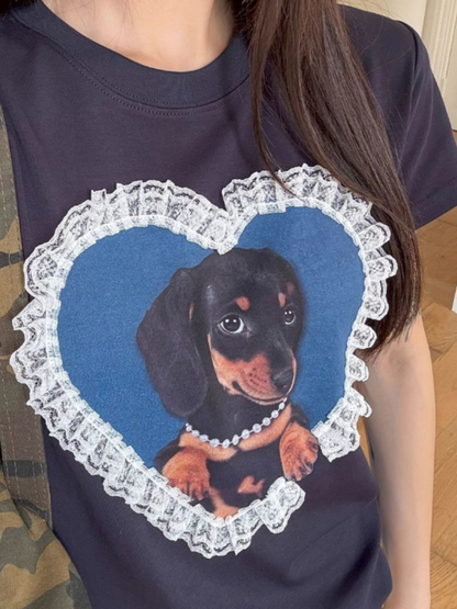 Amalfi® Darling Pup Lace Tee