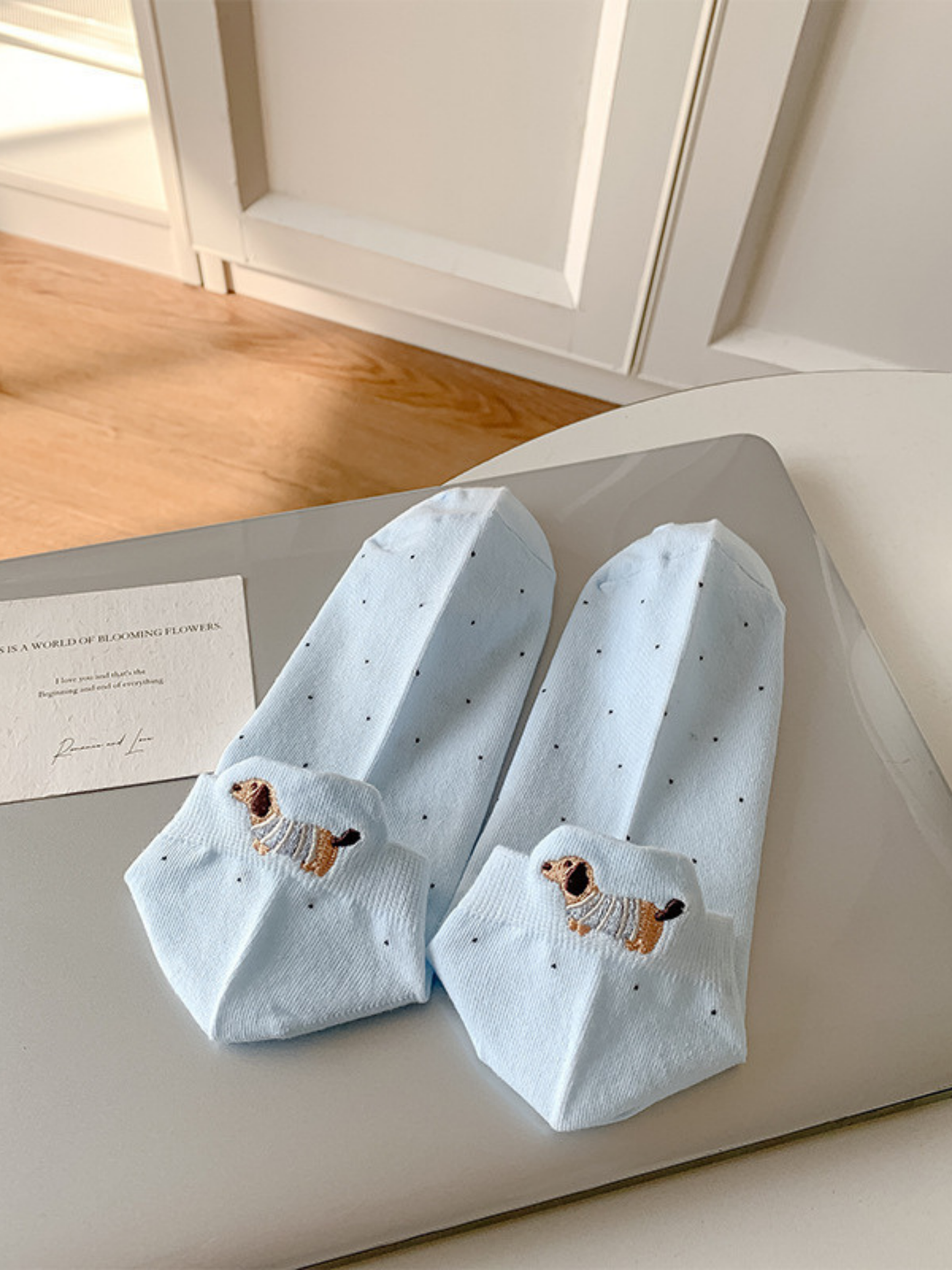Amalfi® Embroidered Pup Socks