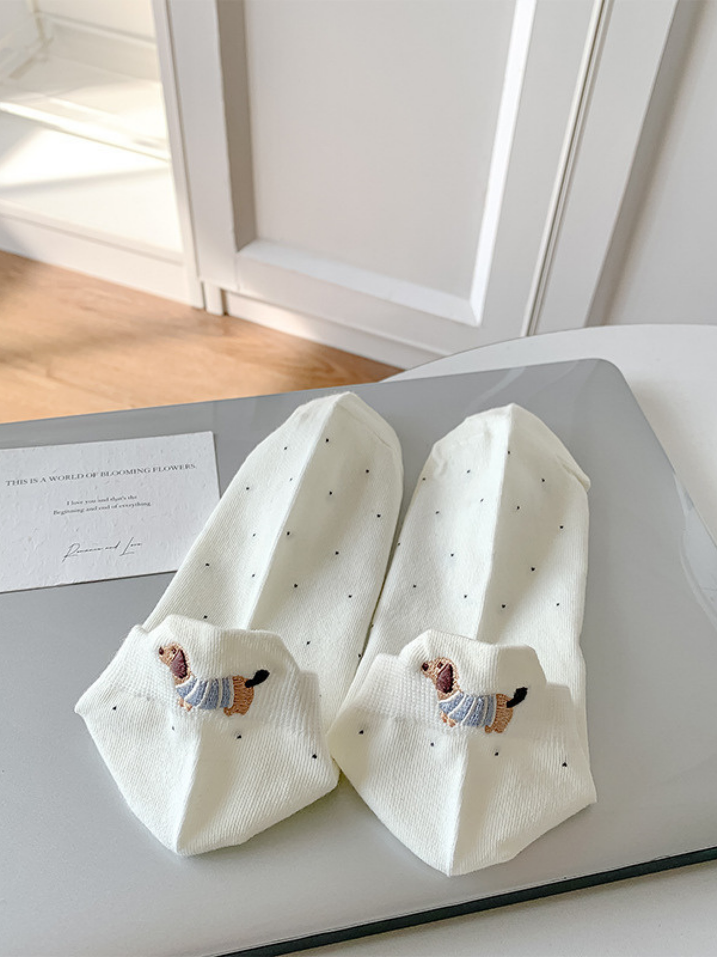 Amalfi® Embroidered Pup Socks