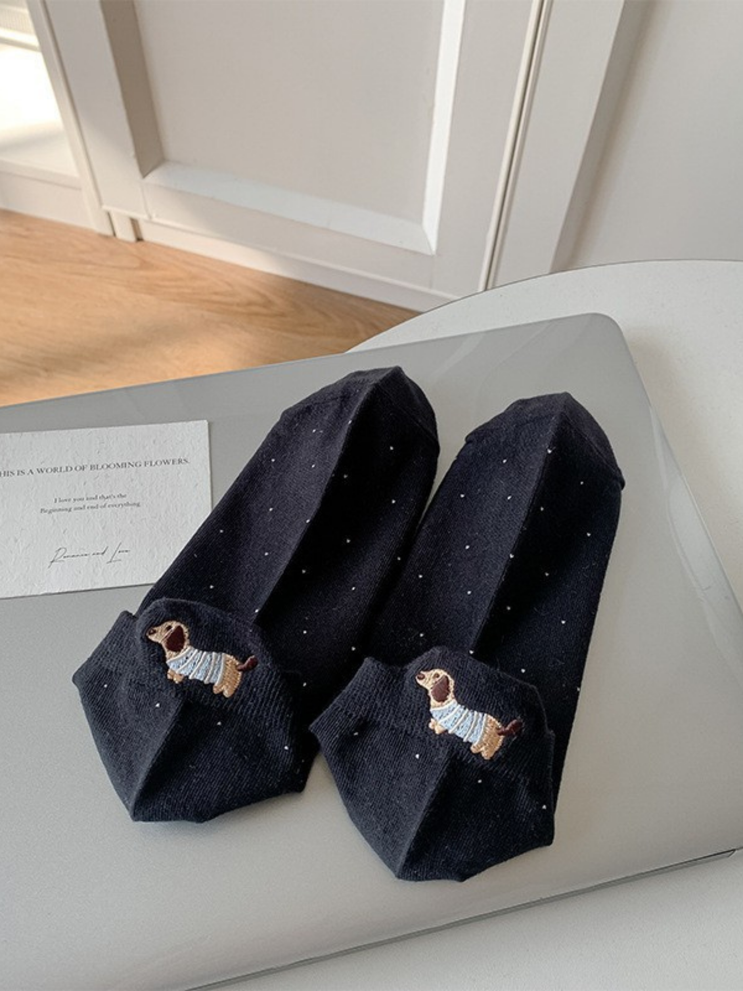 Amalfi® Embroidered Pup Socks