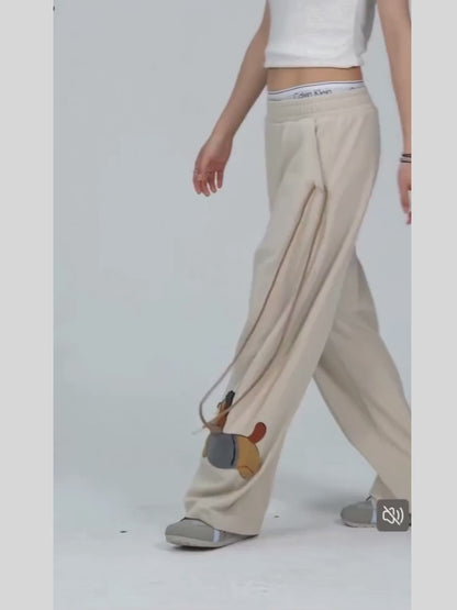 Amalfi® Embroidered Leashed Pup Wide-Leg Pants